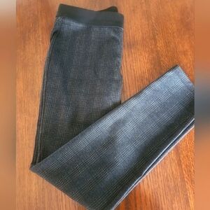 Talbots charcoal gray plaid leggings Medium